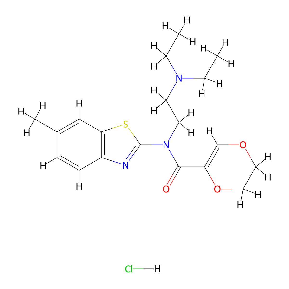 N-[2-(Diethylamino)ethyl]-N-(6-methyl-1,3-benzothiazol-2-YL)-5,6-dihydro-1,4-dioxine-2-carboxamide hydrochloride molecular structure, CAS 1135212-47-3