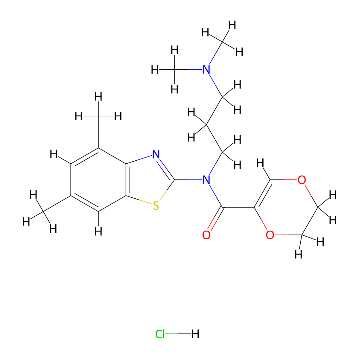 N-(4,6-Dimethyl-1,3-benzothiazol-2-YL)-N-[3-(dimethylamino)propyl]-5,6-dihydro-1,4-dioxine-2-carboxamide hydrochloride molecular structure, CAS 1135212-86-0