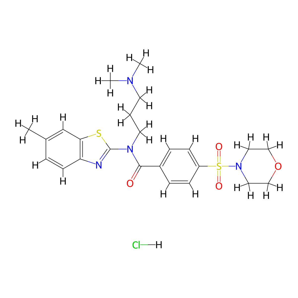 N-[3-(Dimethylamino)propyl]-N-(6-methyl-1,3-benzothiazol-2-YL)-4-(morpholine-4-sulfonyl)benzamide hydrochloride molecular structure, CAS 1135212-87-1
