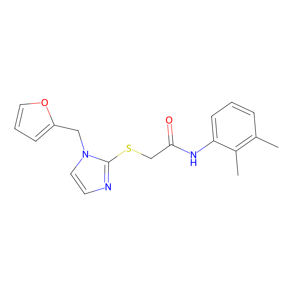 N-(2,3-dimethylphenyl)-2-((1-(furan-2-ylmethyl)-1H-imidazol-2-yl)thio)acetamide molecular structure, CAS 1135220-06-2