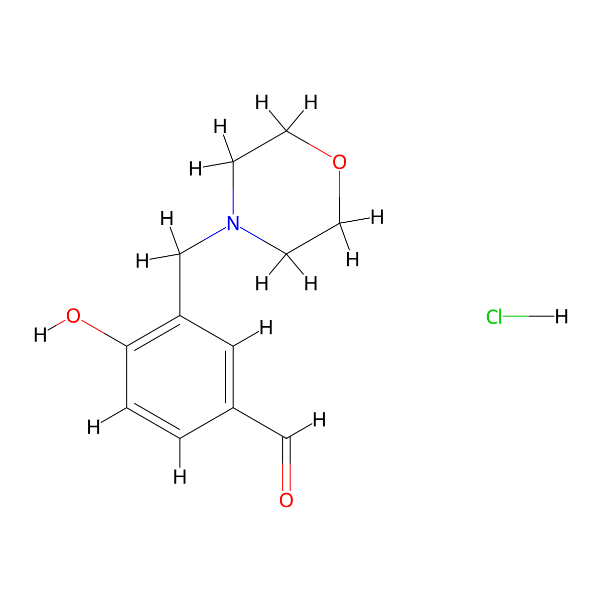 4-Hydroxy-3-[(morpholin-4-yl)methyl]benzaldehyde hydrochloride molecular structure, CAS 1135221-62-3