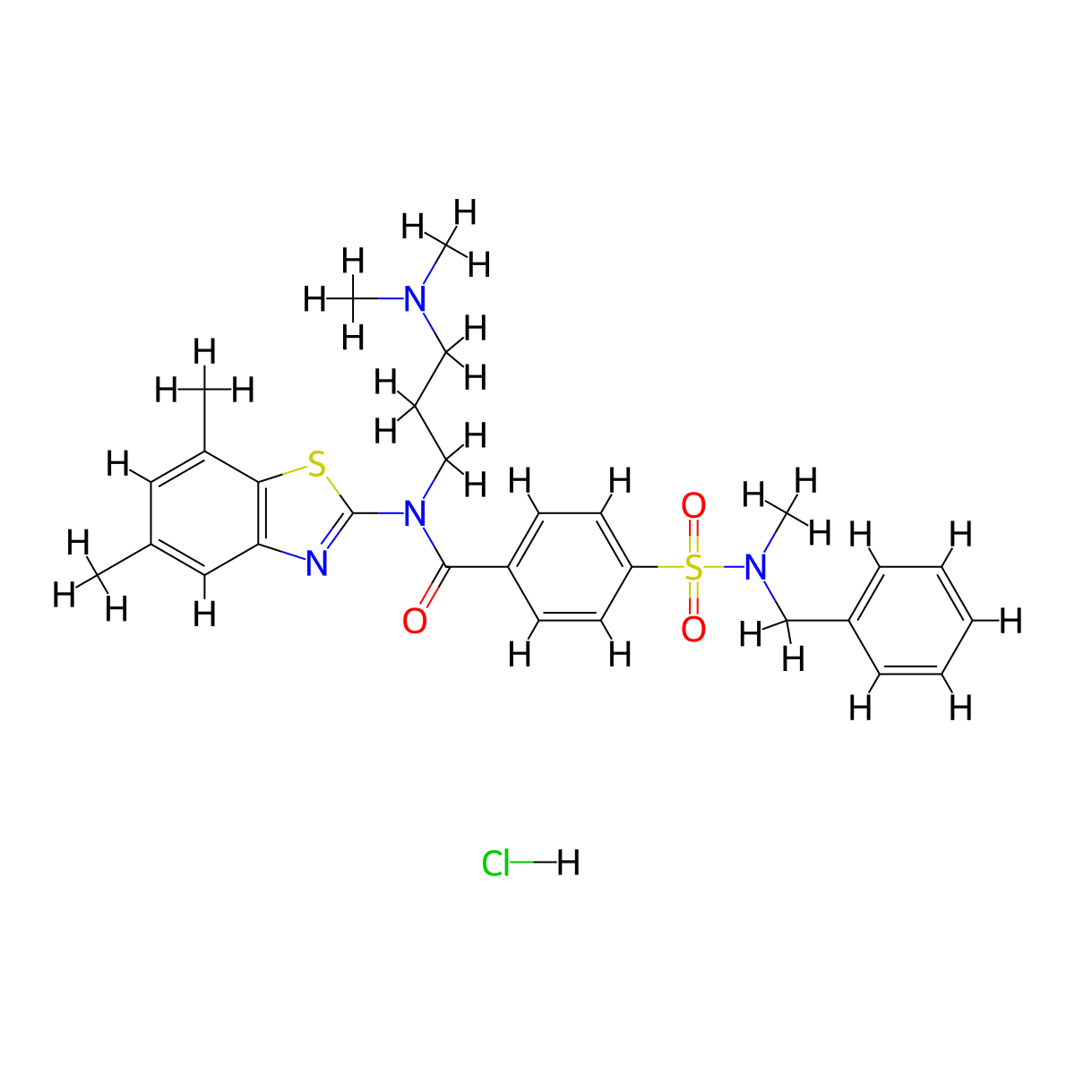 4-[Benzyl(methyl)sulfamoyl]-N-(5,7-dimethyl-1,3-benzothiazol-2-YL)-N-[3-(dimethylamino)propyl]benzamide hydrochloride molecular structure, CAS 1135222-78-4