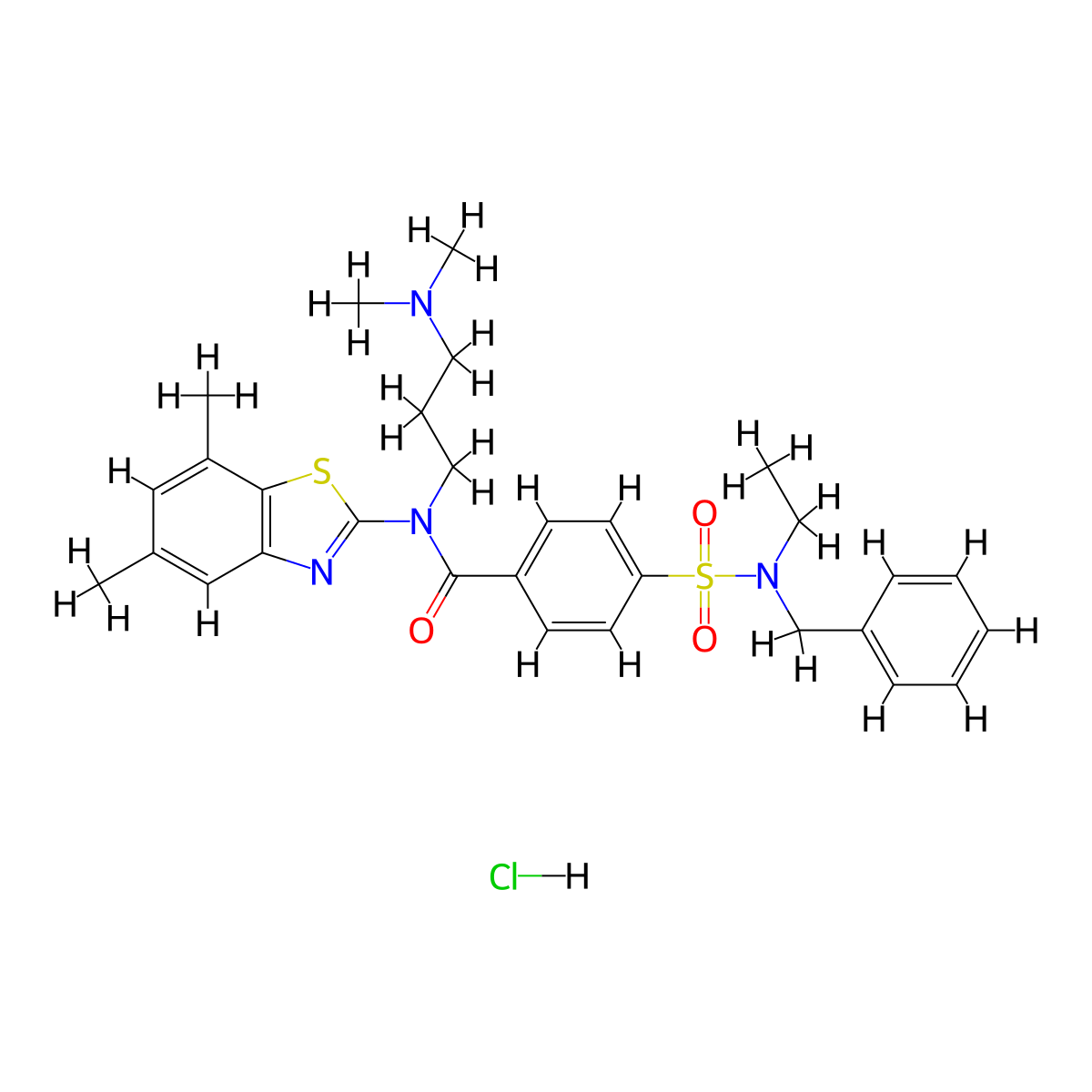 4-[Benzyl(ethyl)sulfamoyl]-N-(5,7-dimethyl-1,3-benzothiazol-2-YL)-N-[3-(dimethylamino)propyl]benzamide hydrochloride molecular structure, CAS 1135223-11-8