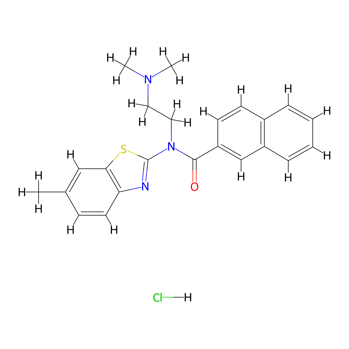 N-[2-(Dimethylamino)ethyl]-N-(6-methyl-1,3-benzothiazol-2-YL)naphthalene-2-carboxamide hydrochloride molecular structure, CAS 1135224-84-8