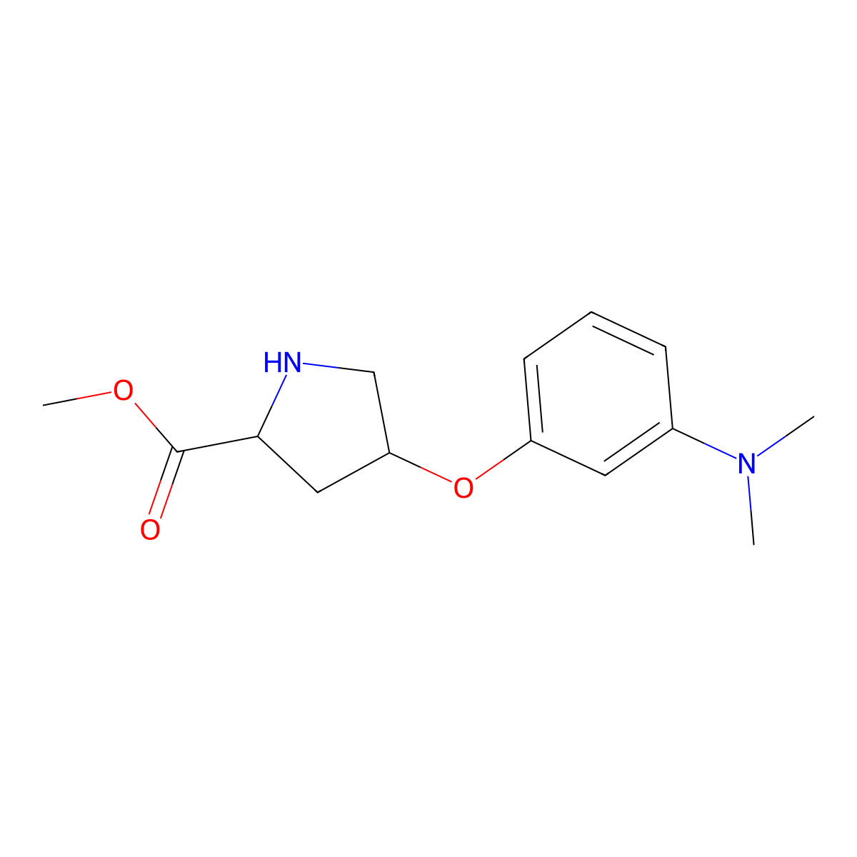 Methyl (2S,4S)-4-[3-(dimethylamino)phenoxy]-2-pyrrolidinecarboxylate molecular structure, CAS 1135225-24-9