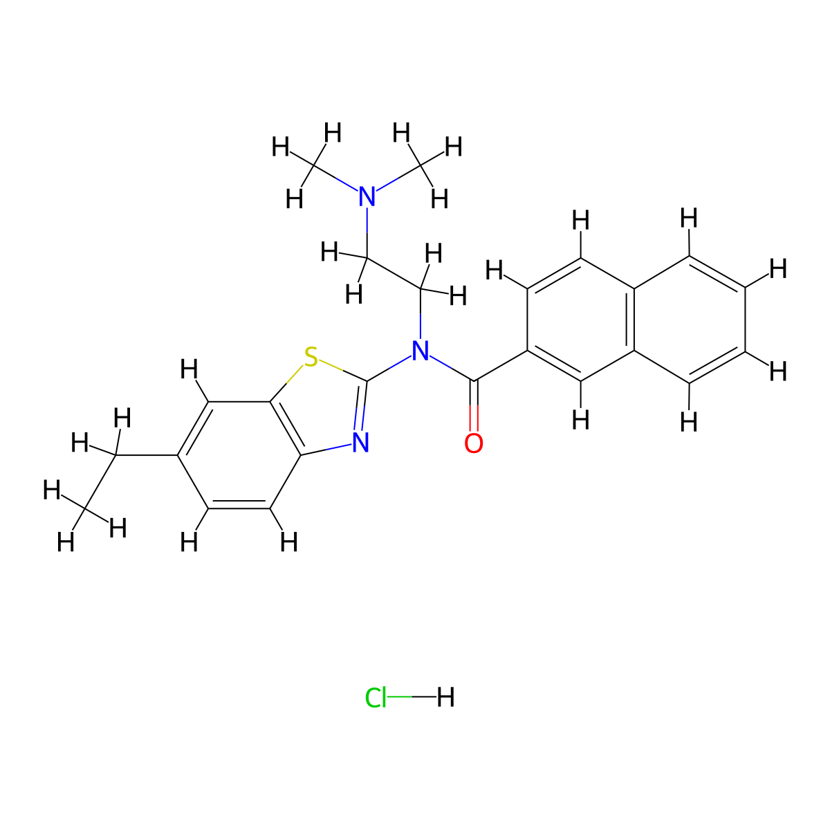 N-[2-(Dimethylamino)ethyl]-N-(6-ethyl-1,3-benzothiazol-2-YL)naphthalene-2-carboxamide hydrochloride molecular structure, CAS 1135225-36-3