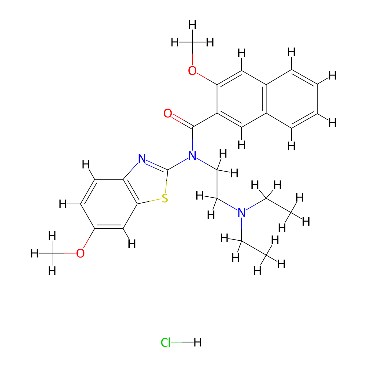 N-[2-(Diethylamino)ethyl]-3-methoxy-N-(6-methoxy-1,3-benzothiazol-2-YL)naphthalene-2-carboxamide hydrochloride molecular structure, CAS 1135225-67-0