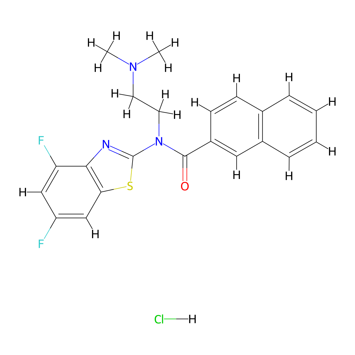 N-(4,6-Difluoro-1,3-benzothiazol-2-YL)-N-[2-(dimethylamino)ethyl]naphthalene-2-carboxamide hydrochloride molecular structure, CAS 1135225-96-5