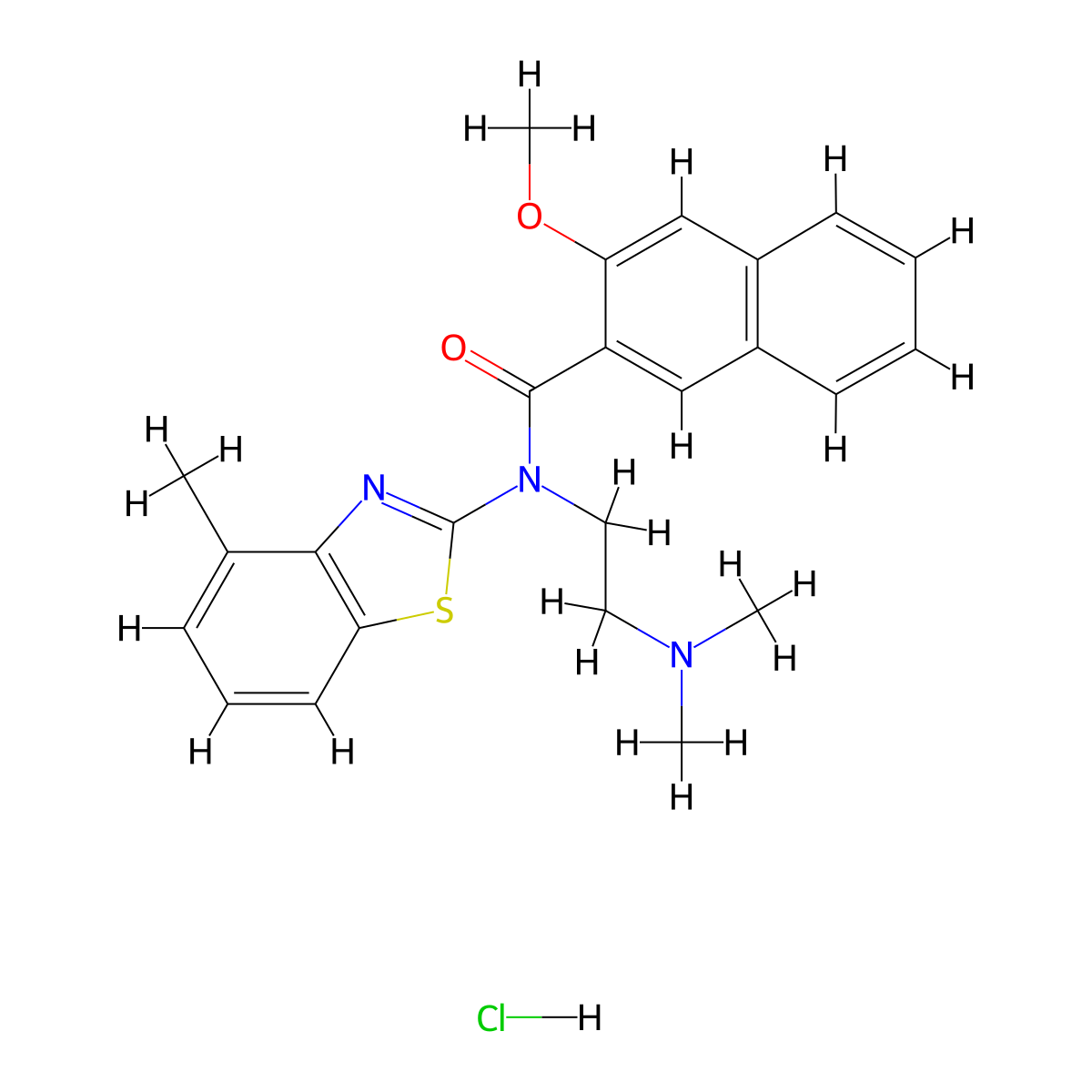 N-[2-(Dimethylamino)ethyl]-3-methoxy-N-(4-methyl-1,3-benzothiazol-2-YL)naphthalene-2-carboxamide hydrochloride molecular structure, CAS 1135226-05-9