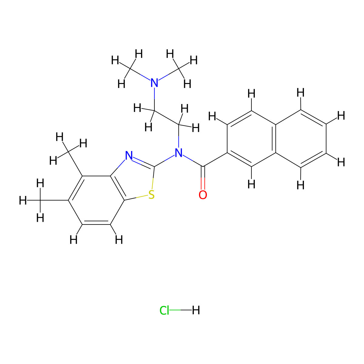 N-(4,5-Dimethyl-1,3-benzothiazol-2-YL)-N-[2-(dimethylamino)ethyl]naphthalene-2-carboxamide hydrochloride molecular structure, CAS 1135226-15-1