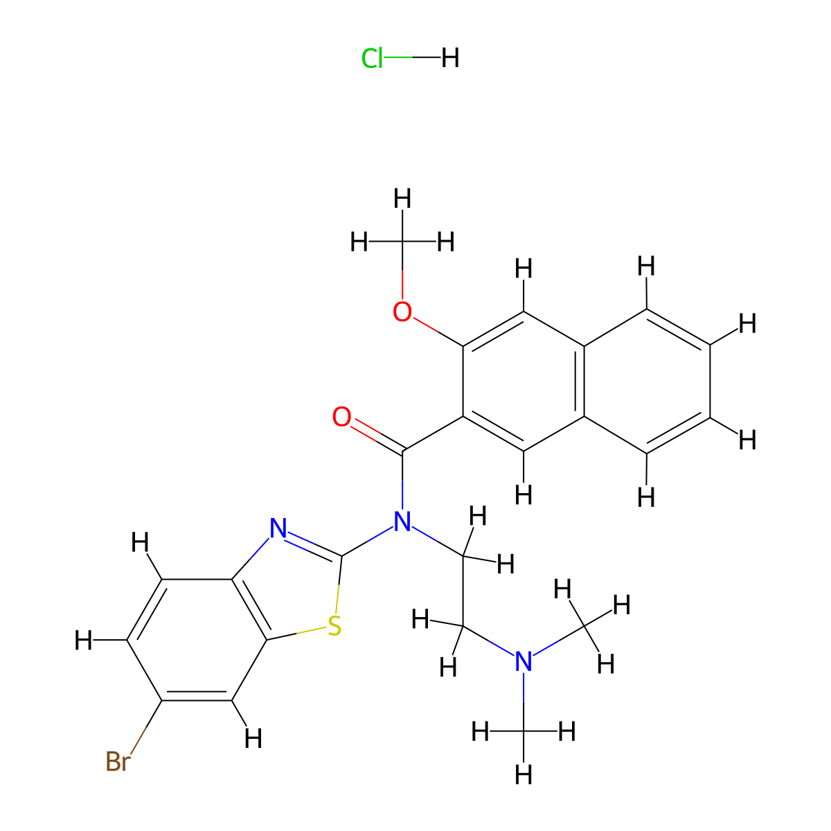 N-(6-Bromo-1,3-benzothiazol-2-YL)-N-[2-(dimethylamino)ethyl]-3-methoxynaphthalene-2-carboxamide hydrochloride molecular structure, CAS 1135226-21-9