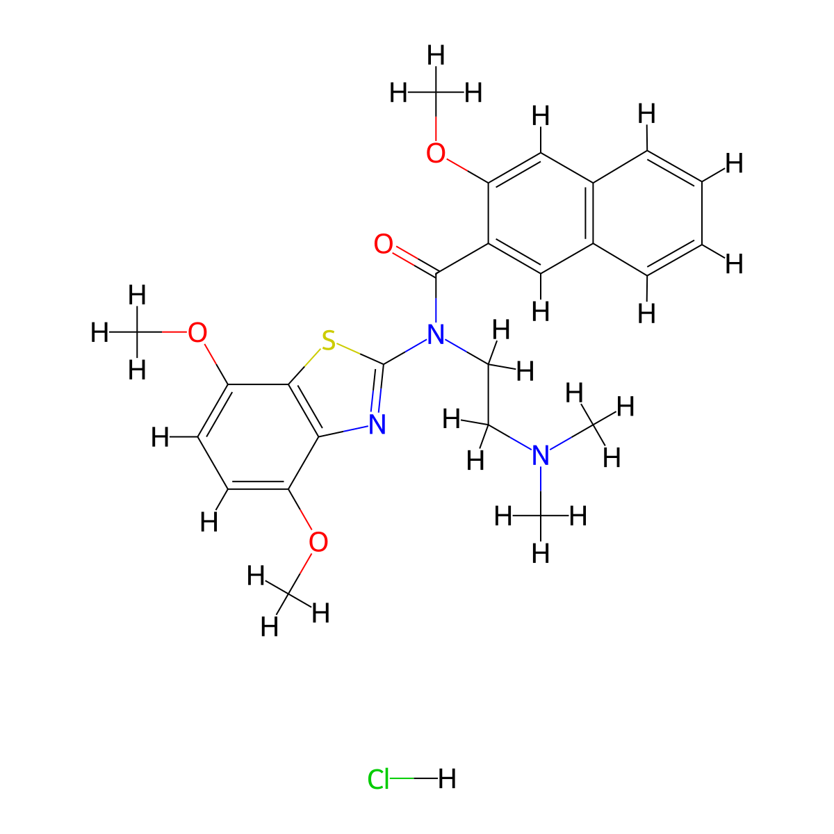 N-(4,7-Dimethoxy-1,3-benzothiazol-2-YL)-N-[2-(dimethylamino)ethyl]-3-methoxynaphthalene-2-carboxamide hydrochloride molecular structure, CAS 1135226-22-0