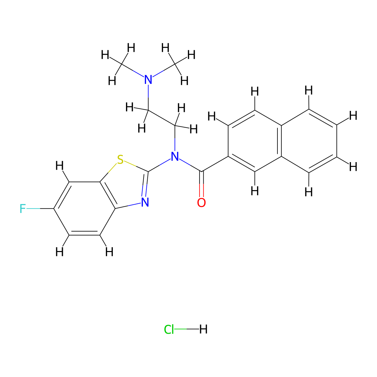 N-[2-(Dimethylamino)ethyl]-N-(6-fluoro-1,3-benzothiazol-2-YL)naphthalene-2-carboxamide hydrochloride molecular structure, CAS 1135226-36-6