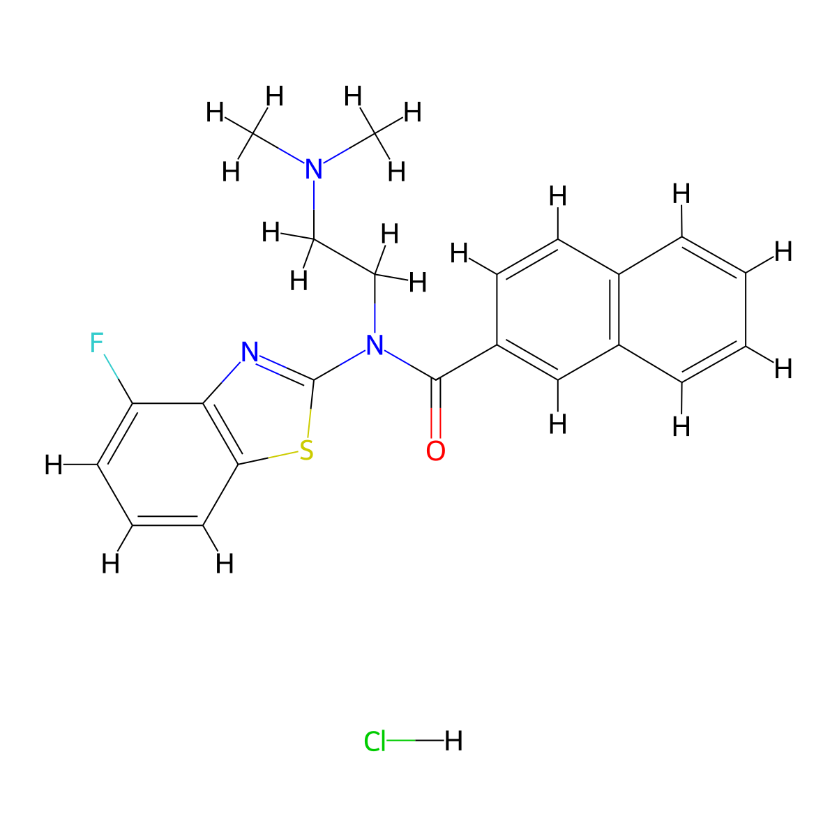 N-[2-(Dimethylamino)ethyl]-N-(4-fluoro-1,3-benzothiazol-2-YL)naphthalene-2-carboxamide hydrochloride molecular structure, CAS 1135226-45-7