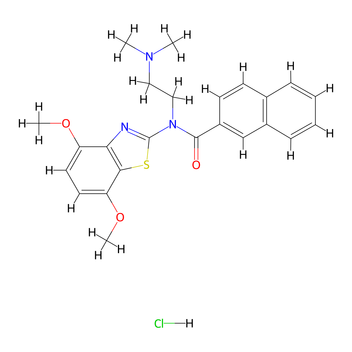 N-(4,7-Dimethoxy-1,3-benzothiazol-2-YL)-N-[2-(dimethylamino)ethyl]naphthalene-2-carboxamide hydrochloride molecular structure, CAS 1135226-80-0