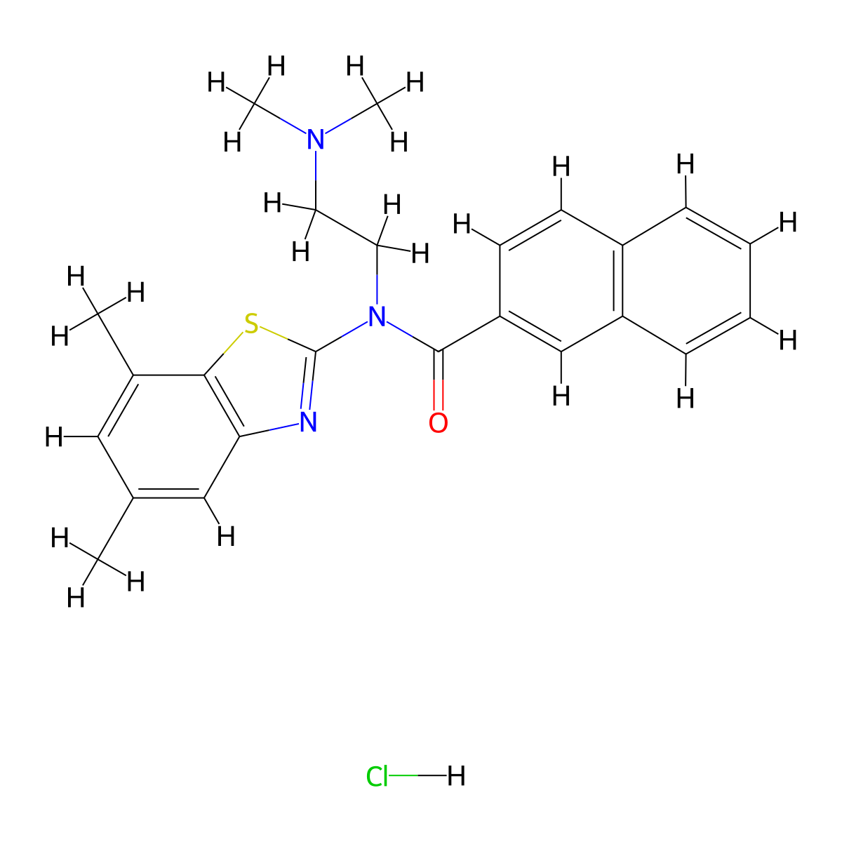 N-(5,7-Dimethyl-1,3-benzothiazol-2-YL)-N-[2-(dimethylamino)ethyl]naphthalene-2-carboxamide hydrochloride molecular structure, CAS 1135226-96-8