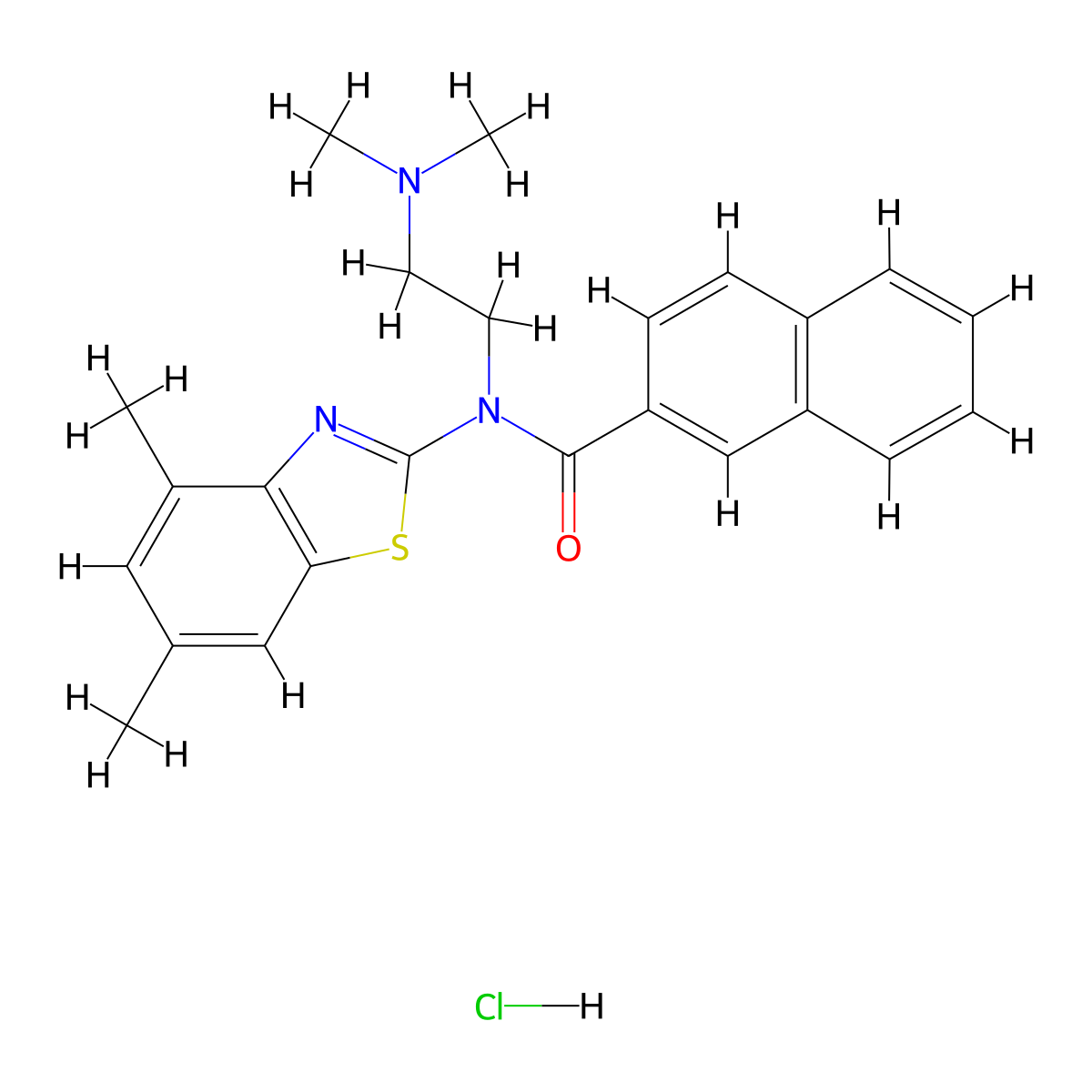 N-(4,6-Dimethyl-1,3-benzothiazol-2-YL)-N-[2-(dimethylamino)ethyl]naphthalene-2-carboxamide hydrochloride molecular structure, CAS 1135227-52-9