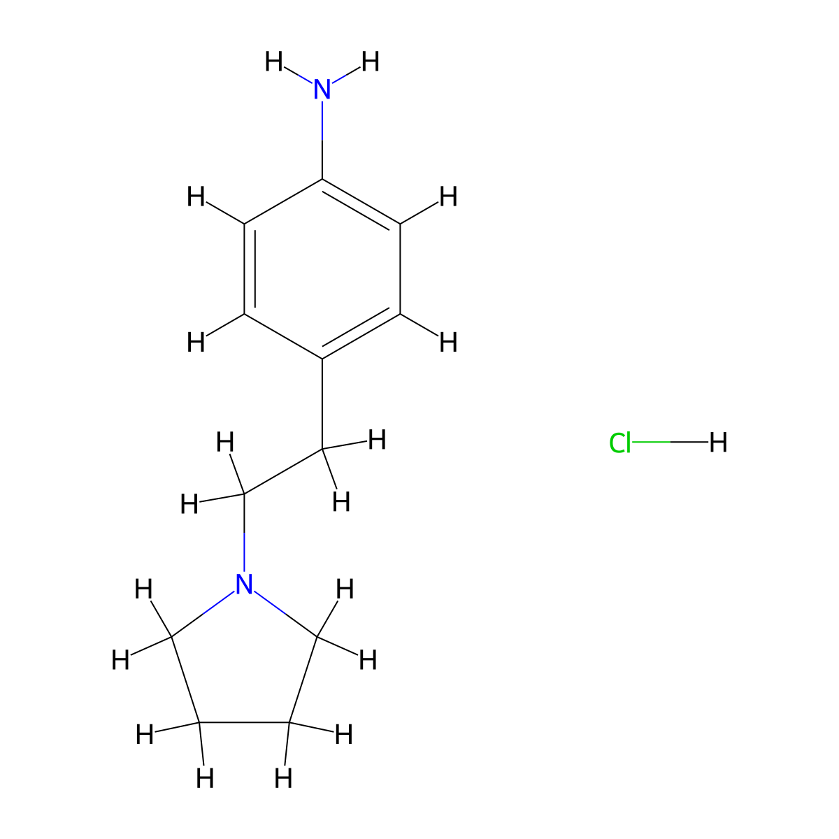 4-(2-(Pyrrolidin-1-yl)ethyl)aniline hydrochloride molecular structure, CAS 1135228-86-2
