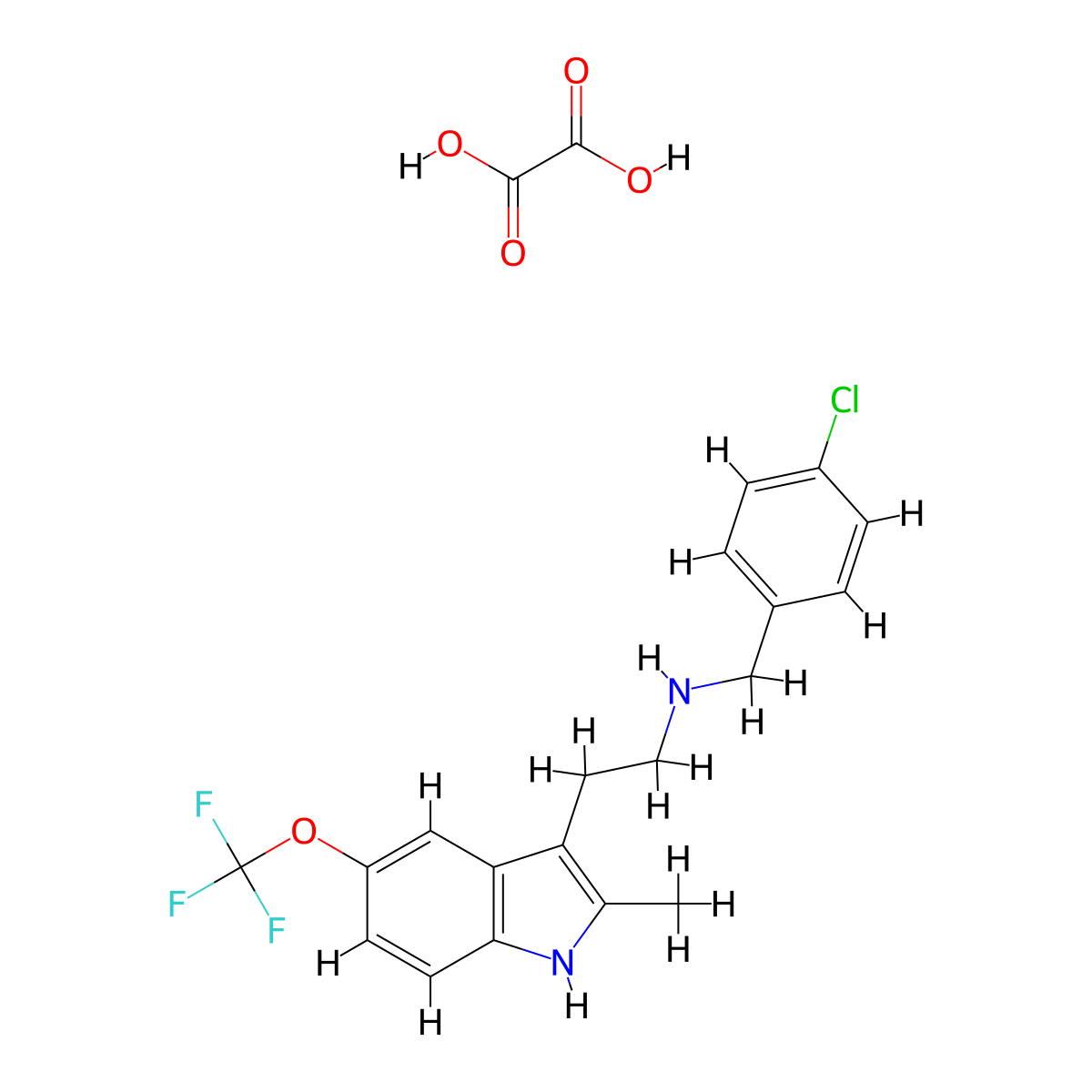 N-(4-chlorobenzyl)-N-{2-[2-methyl-5-(trifluoromethoxy)-1H-indol-3-yl]ethyl}amine molecular structure, CAS 1135228-96-4
