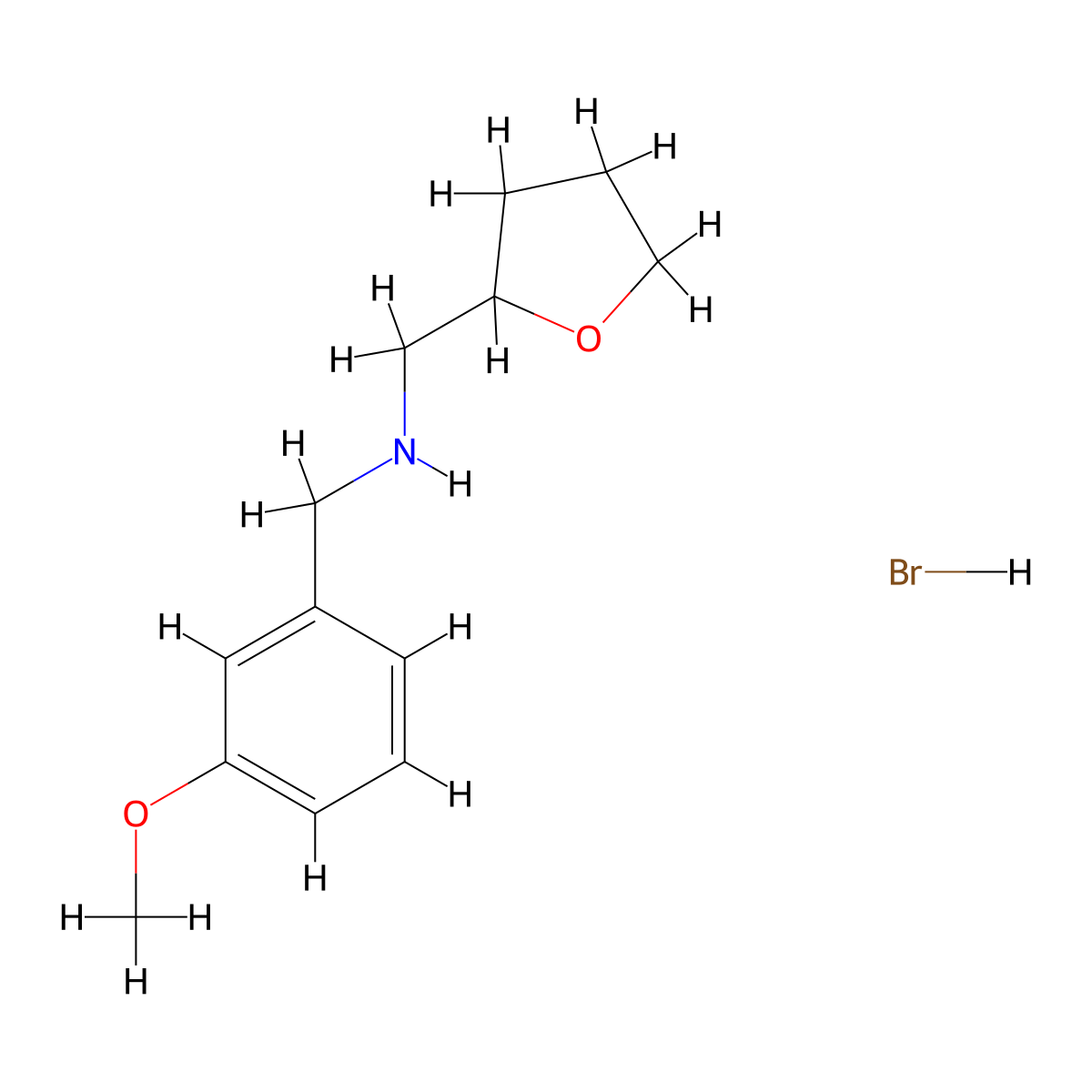 (3-Methoxy-benzyl)-(tetrahydro-furan-2-ylmethyl)-amine hydrobromide molecular structure, CAS 1135229-10-5