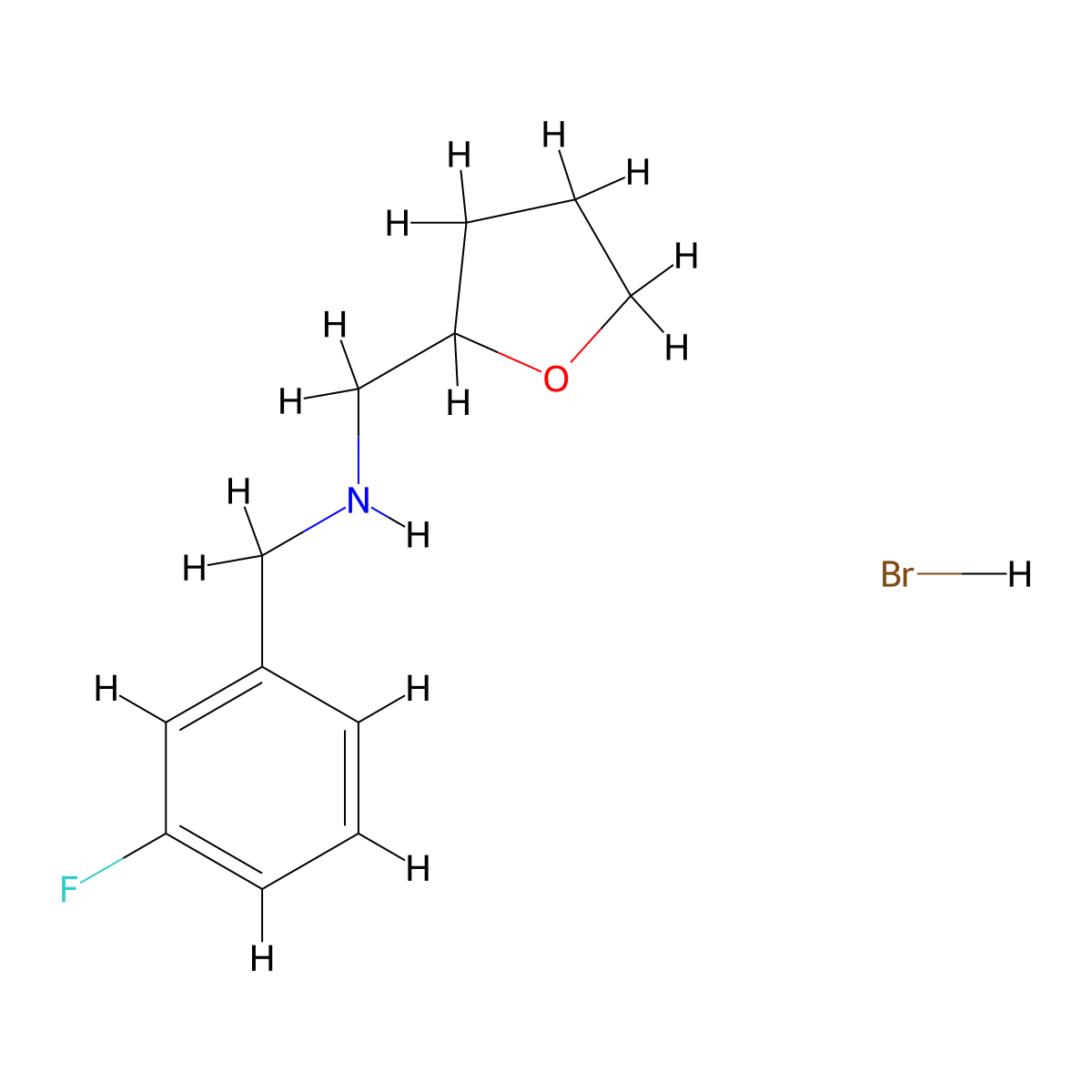(3-Fluoro-benzyl)-(tetrahydro-furan-2-ylmethyl)-amine hydrobromide molecular structure, CAS 1135229-21-8