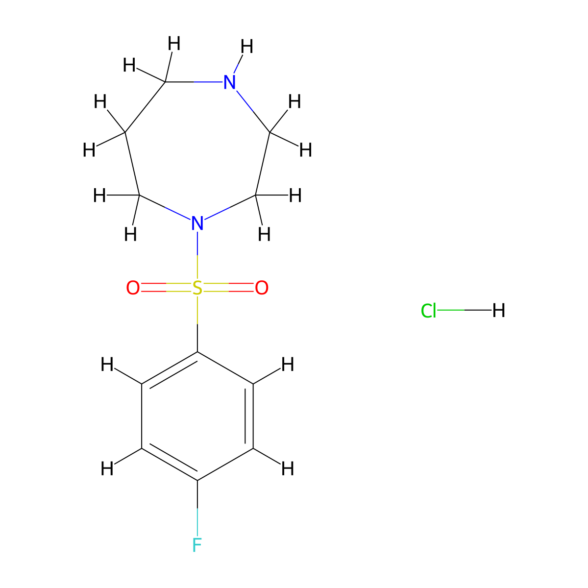 1-(4-Fluorobenzenesulfonyl)-1,4-diazepane hydrochloride molecular structure, CAS 1135230-90-8