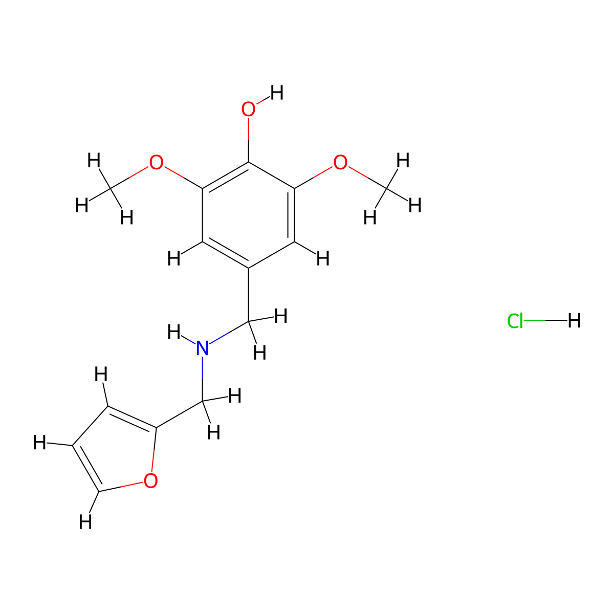 4-{[(Furan-2-ylmethyl)-amino]-methyl}-2,6-dimethoxy-phenol hydrochloride molecular structure, CAS 1135231-29-6