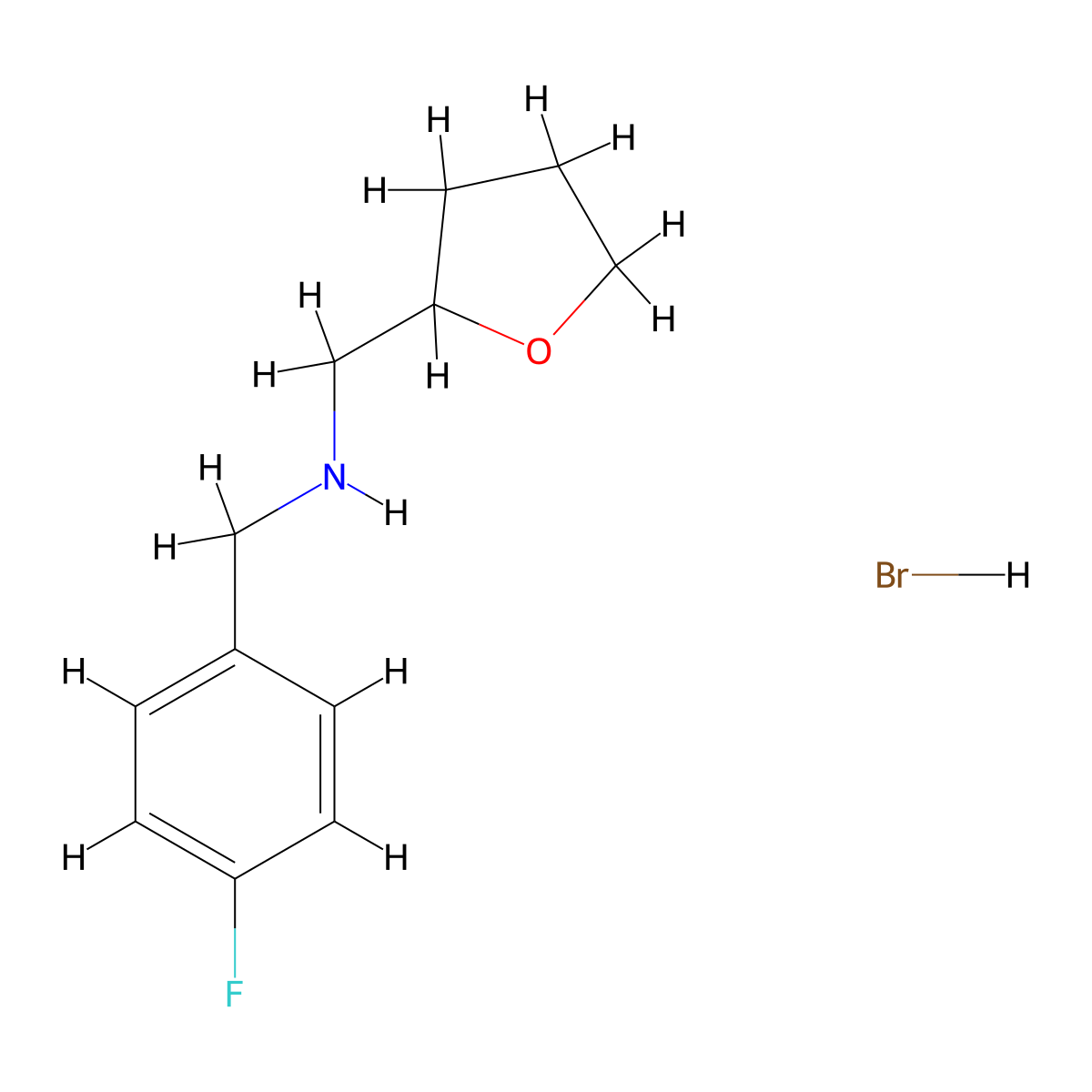 (4-Fluoro-benzyl)-(tetrahydro-furan-2-ylmethyl)-amine hydrobromide molecular structure, CAS 1135232-64-2