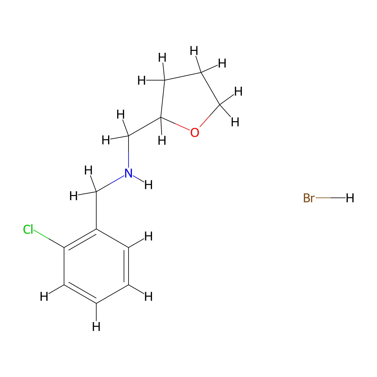 (2-Chloro-benzyl)-(tetrahydro-furan-2-ylmethyl)-amine hydrobromide molecular structure, CAS 1135232-85-7