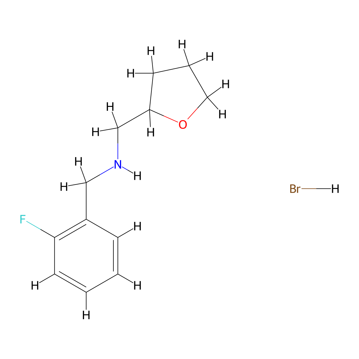 (2-Fluoro-benzyl)-(tetrahydro-furan-2-ylmethyl)-amine hydrobromide molecular structure, CAS 1135232-92-6
