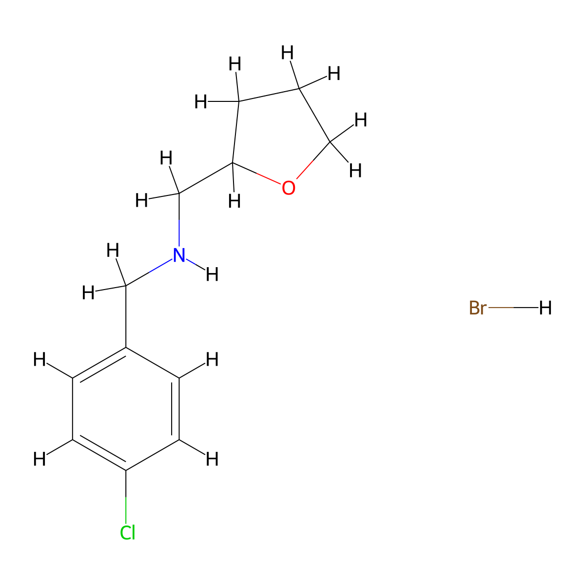(4-Chloro-benzyl)-(tetrahydro-furan-2-ylmethyl)-amine hydrobromide molecular structure, CAS 1135234-32-0