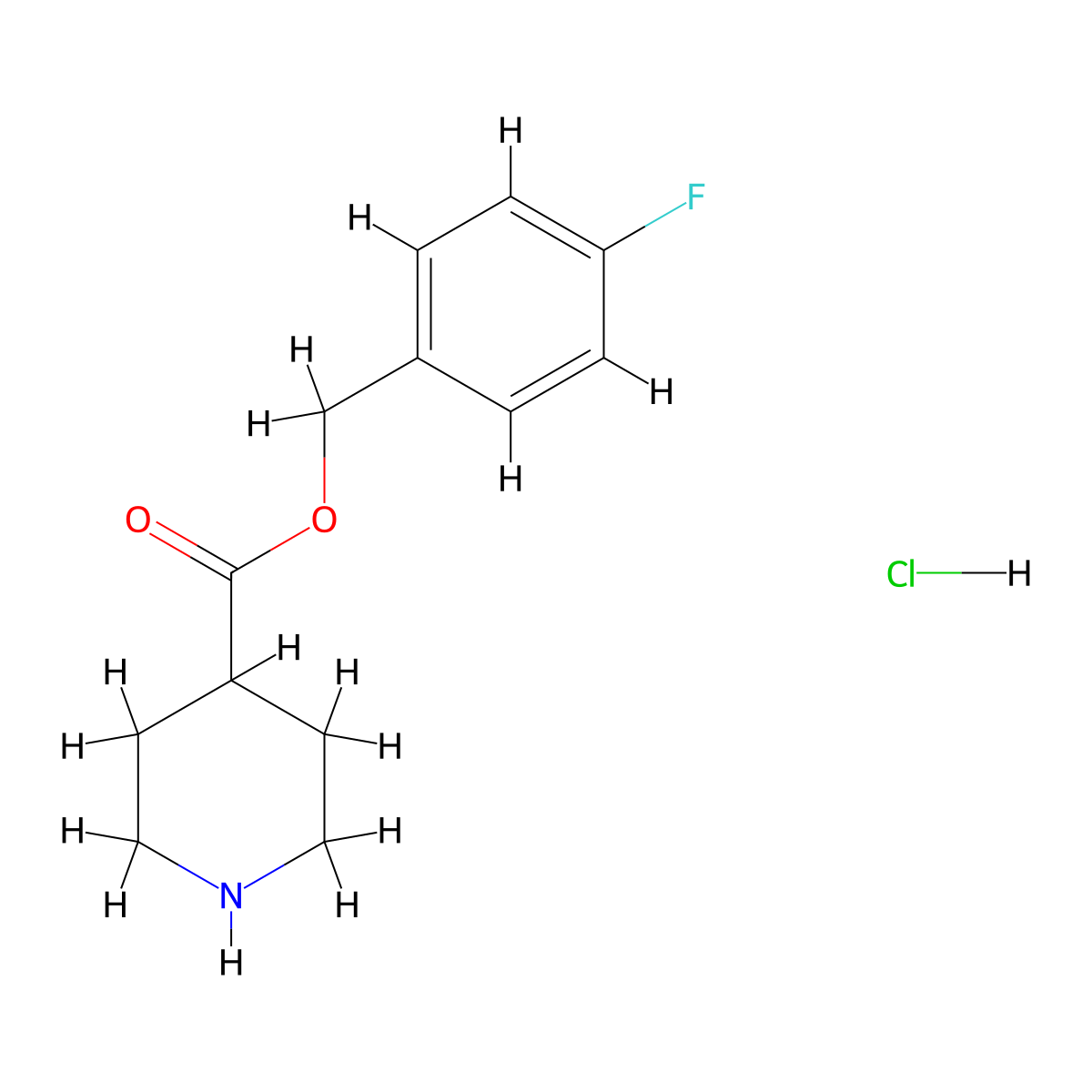 4-Fluorobenzyl piperidine-4-carboxylate hcl molecular structure, CAS 1135234-93-3