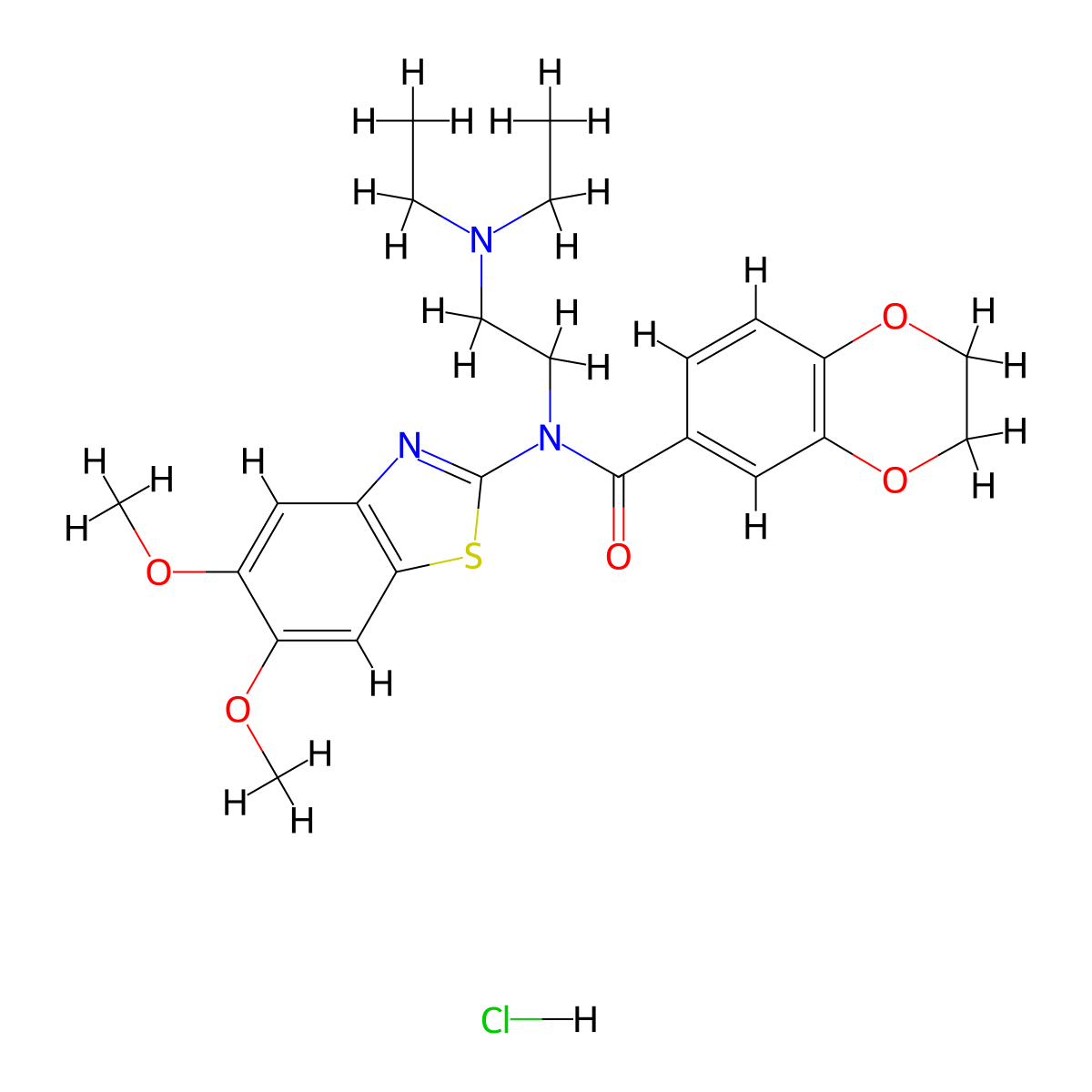 N-[2-(Diethylamino)ethyl]-N-(5,6-dimethoxy-1,3-benzothiazol-2-YL)-2,3-dihydro-1,4-benzodioxine-6-carboxamide hydrochloride molecular structure, CAS 1135235-02-7