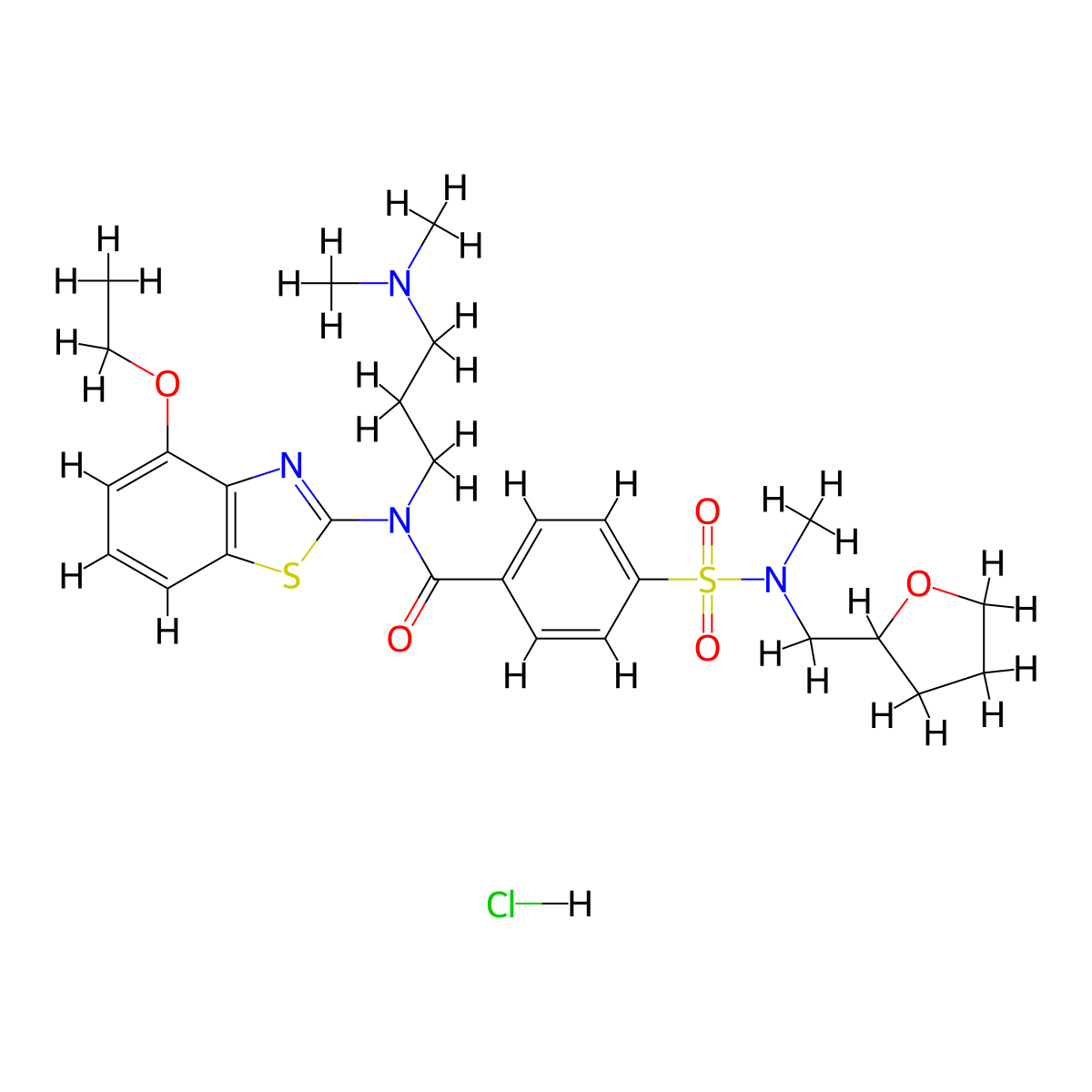 N-[3-(dimethylamino)propyl]-N-(4-ethoxy-1,3-benzothiazol-2-yl)-4-{methyl[(oxolan-2-yl)methyl]sulfamoyl}benzamide hydrochloride molecular structure, CAS 1135236-30-4