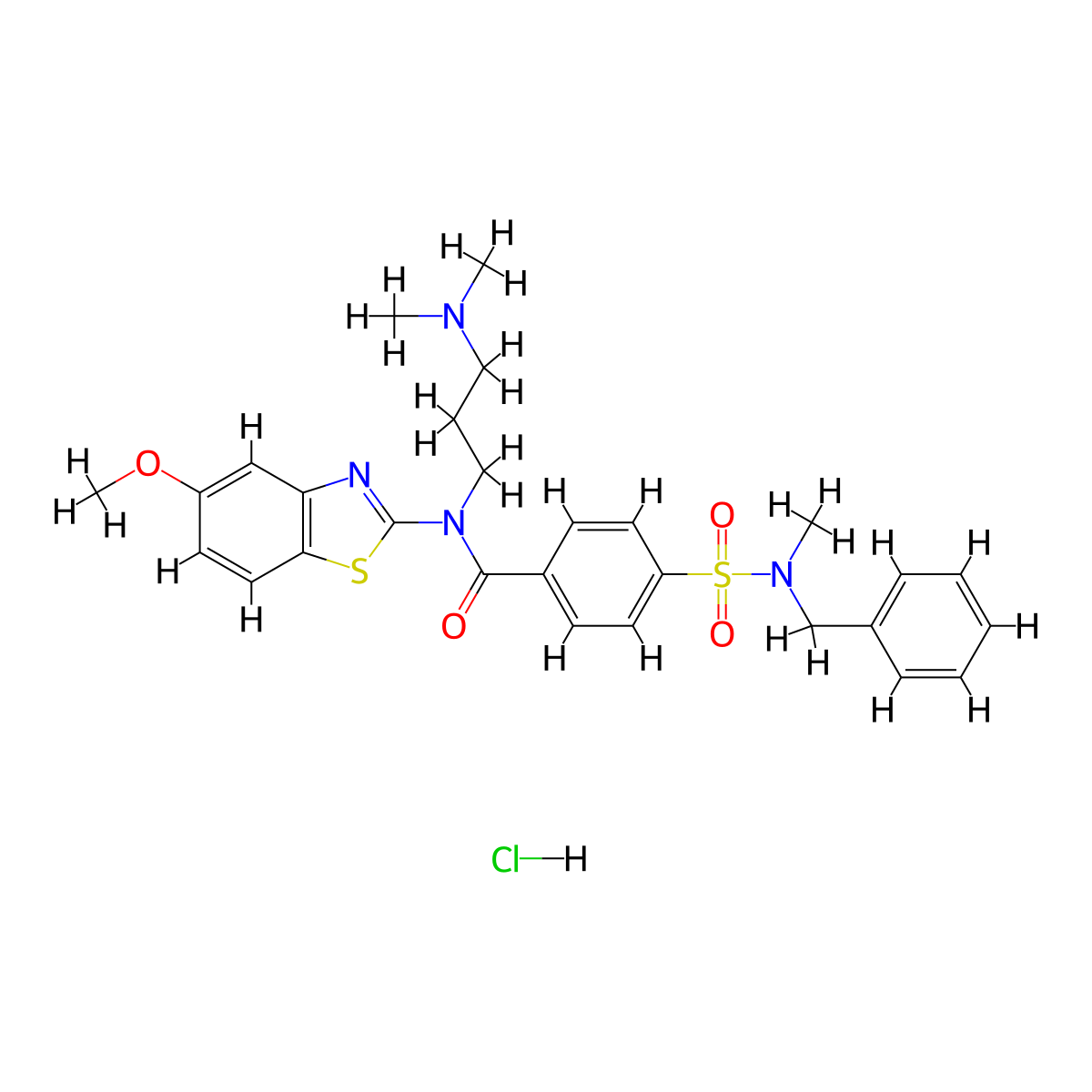 4-[Benzyl(methyl)sulfamoyl]-N-[3-(dimethylamino)propyl]-N-(5-methoxy-1,3-benzothiazol-2-YL)benzamide hydrochloride molecular structure, CAS 1135237-93-2