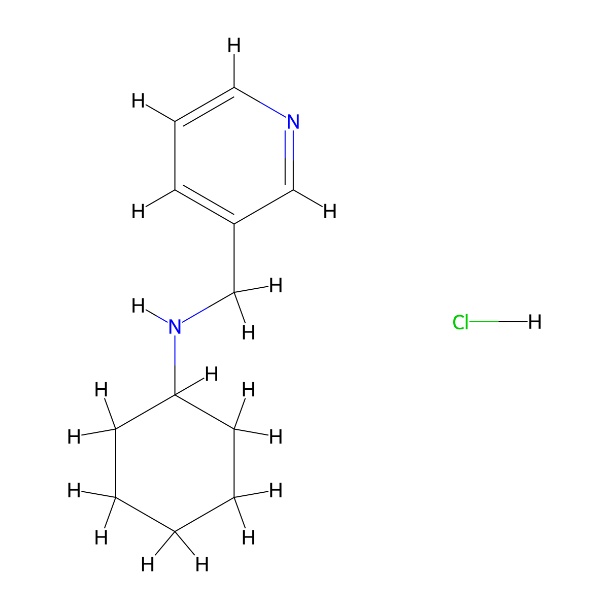 Cyclohexyl-pyridin-3-ylmethyl-amine hydrochloride molecular structure, CAS 1135239-09-6