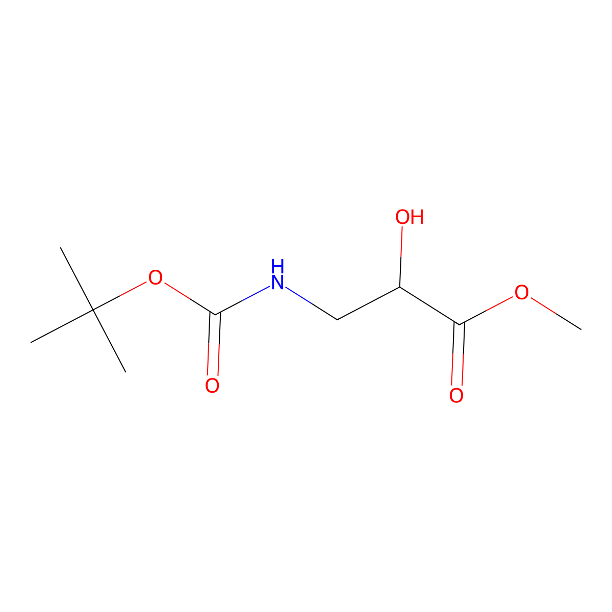 Methyl 3-{[(tert-butoxy)carbonyl]amino}-2-hydroxypropanoate molecular structure, CAS 113525-87-4