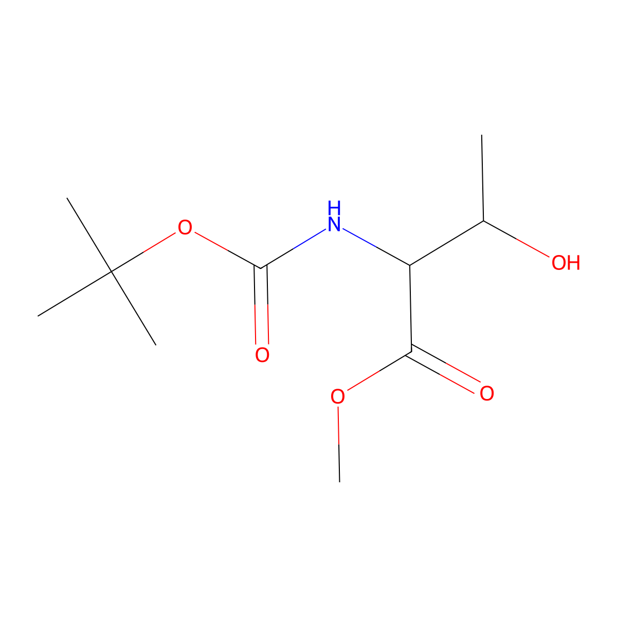 (2S,3S)-Methyl 2-((tert-butoxycarbonyl)amino)-3-hydroxybutanoate molecular structure, CAS 113525-91-0