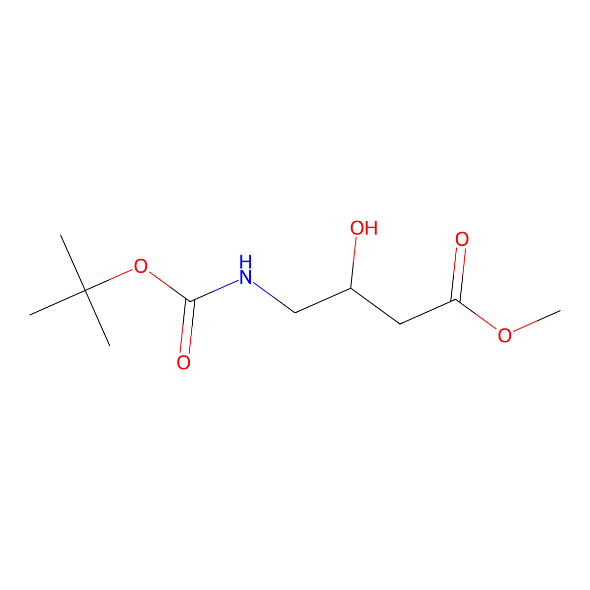 Methyl 4-((tert-butoxycarbonyl)amino)-3-hydroxybutanoate molecular structure, CAS 113525-98-7