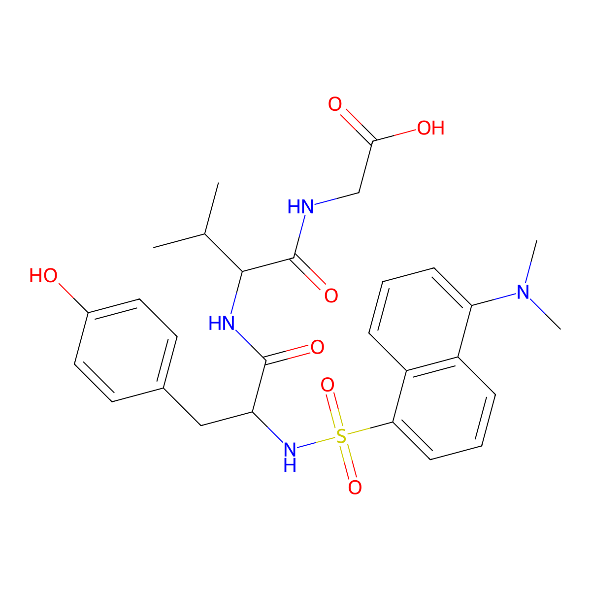 Dansyl-tyr-val-gly molecular structure, CAS 113527-49-4