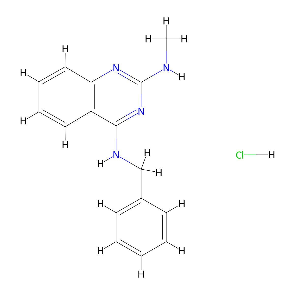 N4-benzyl-N2-methylquinazoline-2,4-diamine hydrochloride molecular structure, CAS 1135272-09-1