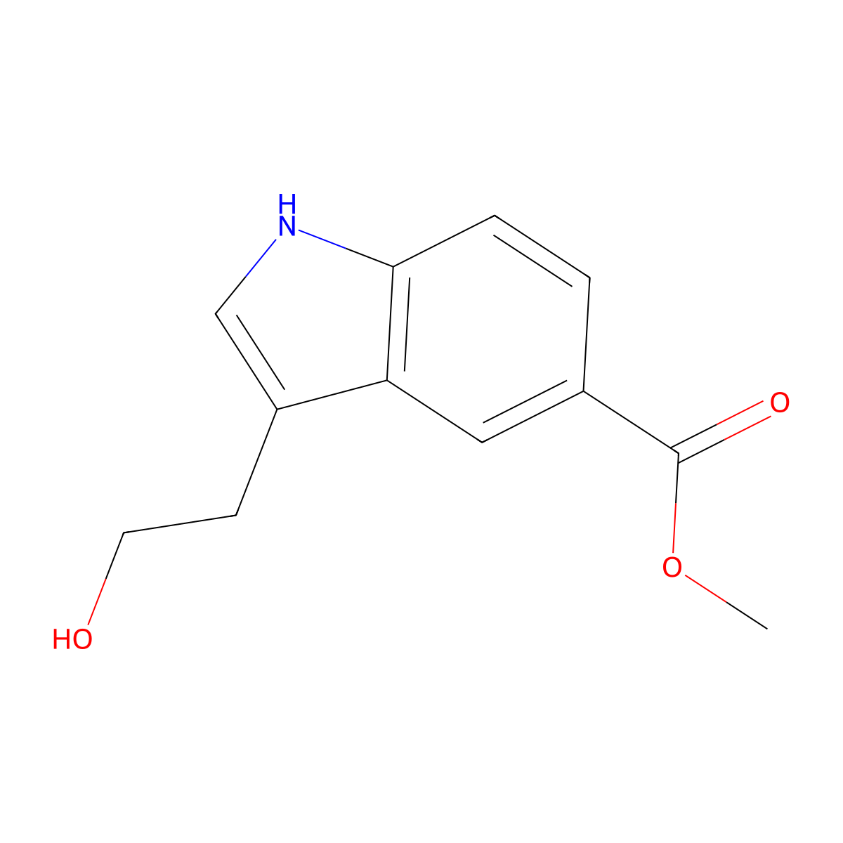 Methyl 3-(2-hydroxyethyl)-1h-indole-5-carboxylate molecular structure, CAS 1135272-67-1