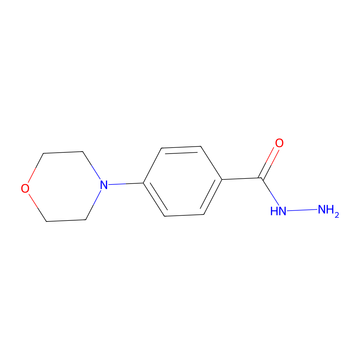 4-Morpholinobenzohydrazide molecular structure, CAS 1135282-82-4