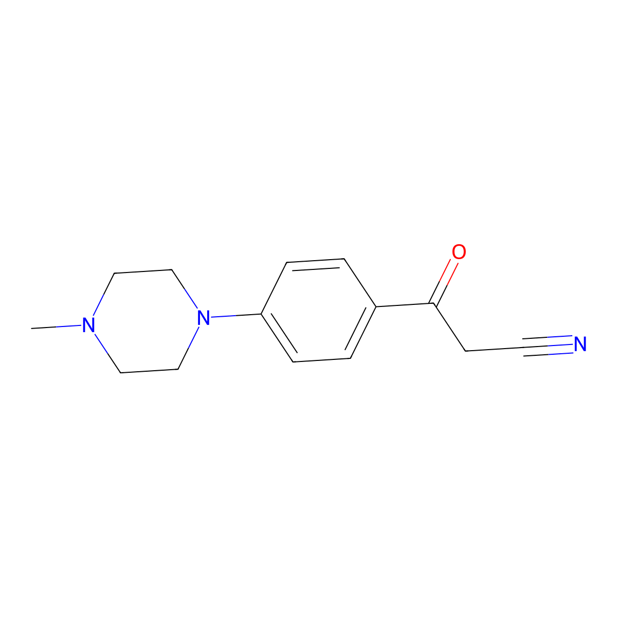 3-[4-(4-Methylpiperazin-1-yl)phenyl]-3-oxopropanenitrile molecular structure, CAS 1135282-83-5