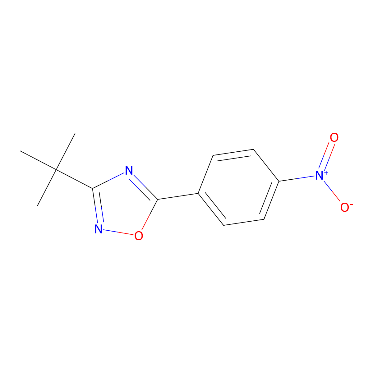 3-(Tert-butyl)-5-(4-nitrophenyl)-1,2,4-oxadiazole molecular structure, CAS 1135282-84-6