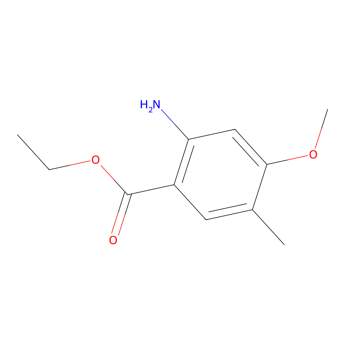 Ethyl 2-amino-4-methoxy-5-methylbenzoate molecular structure, CAS 1135282-86-8