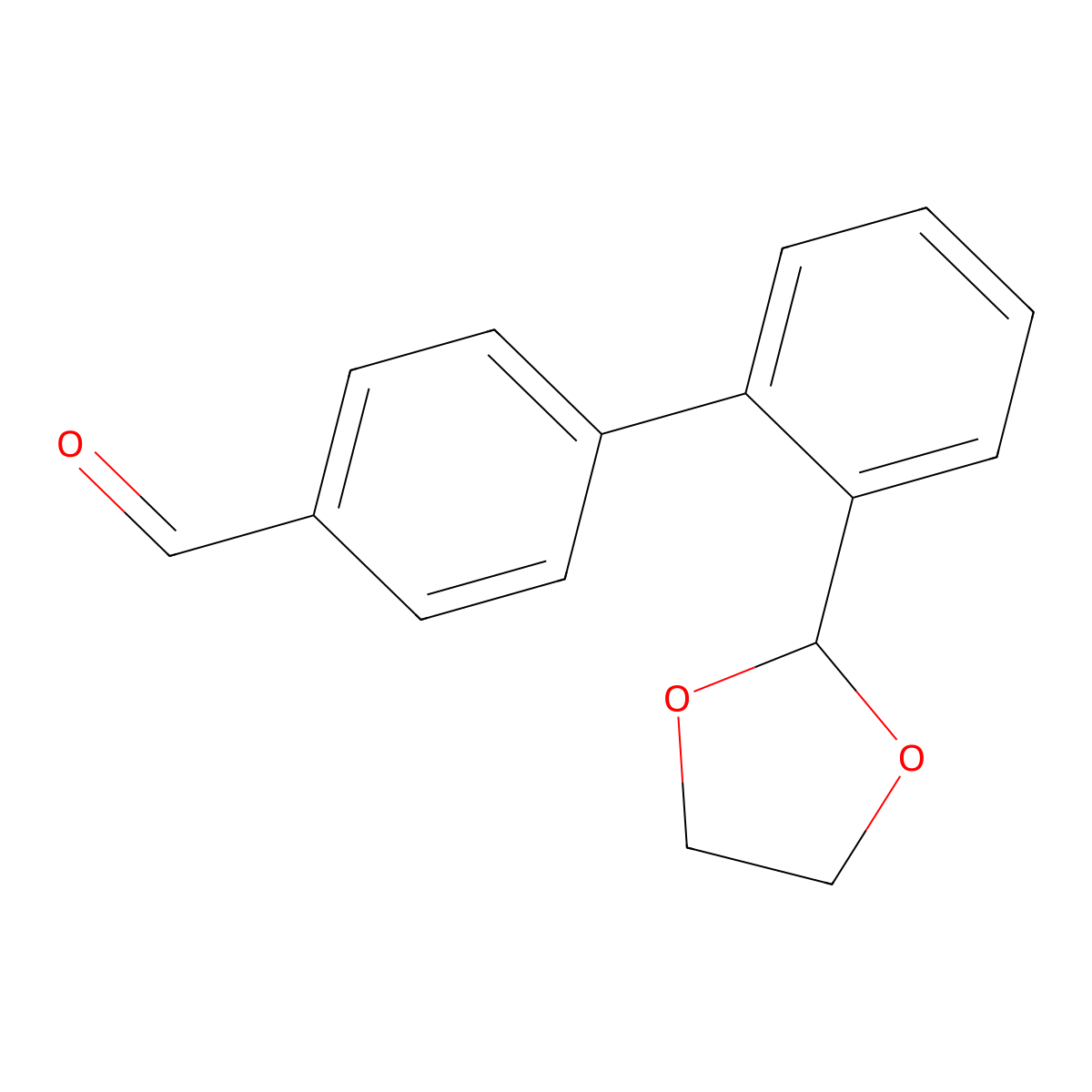 2'-(1,3-Dioxolan-2-yl)-[1,1'-biphenyl]-4-carbaldehyde molecular structure, CAS 1135282-91-5