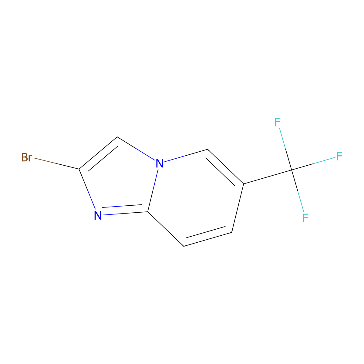 2-Bromo-6-(trifluoromethyl)imidazo[1,2-a]pyridine molecular structure, CAS 1135282-92-6