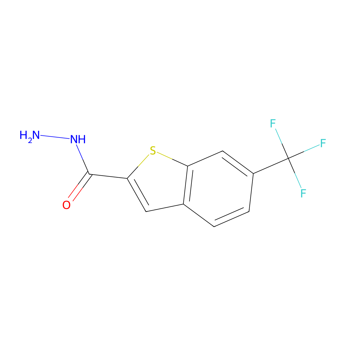 6-(Trifluoromethyl)-1-benzothiophene-2-carbohydrazide molecular structure, CAS 1135282-94-8