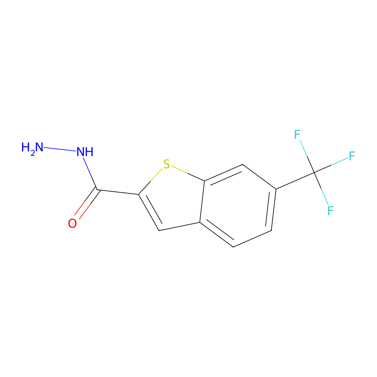 6-(Trifluoromethyl)-1-benzothiophene-2-carbohydrazide molecular structure, CAS 1135282-94-8